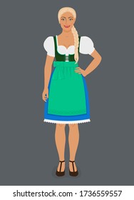 Girl in Traditional Bavarian folk costume dirndl