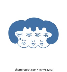 girl traditional tattoo flash