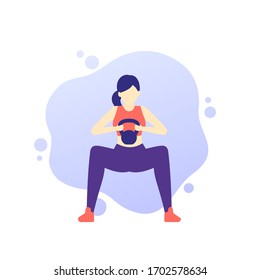 entrenamiento de niñas, trabajo en cuclillas, entrenamiento vectorial