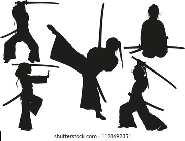 girl training with sword