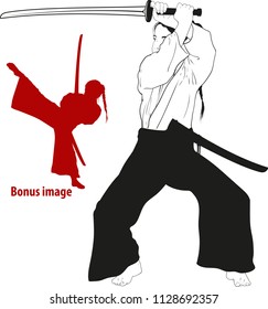 girl training with sword
