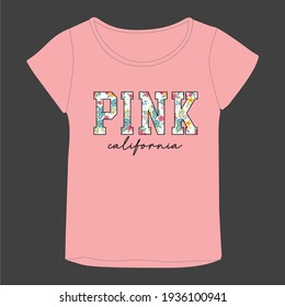 Girl tshirt design, Kids fashion vector illustration.