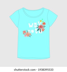 Girl tshirt design, Kids fashion vector illustration.