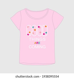 Girl tshirt design, Kids fashion vector illustration.