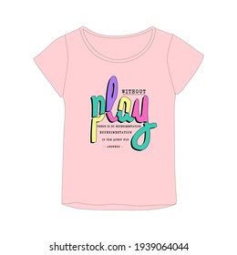 Girl Tshirt Design, Kids Fashion Vector Illustration