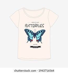 Girl tshirt design, Kids fashion vector illustration