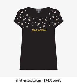 Girl tshirt design, Woman fashion vector illustration