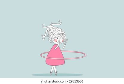 girl twirling hula hoop