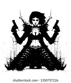Girl with two guns