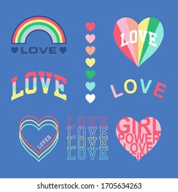 Girl typography, tee shirt graphics, vectors