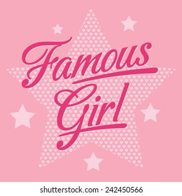 Girl typography, t-shirt graphics, vectors