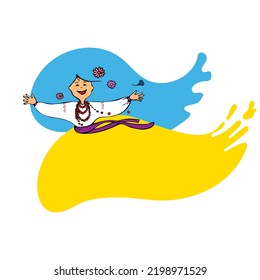 Girl from Ukraine with hair like a yellow-blue flag and a smile welcome