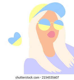 Girl in Ukrainian style on a white background