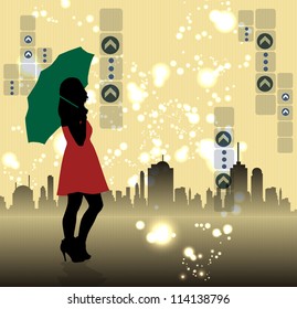 Girl with umbrella