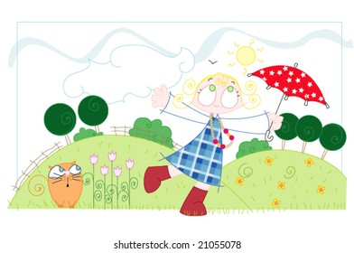 girl with umbrella