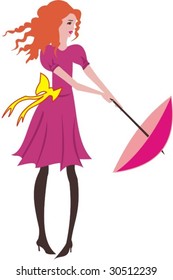 The girl with an umbrella