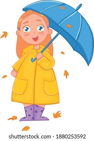 
Girl with umbrella in autumn