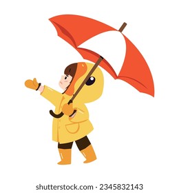 girl with umbrella and raincoat 