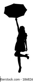 girl with umbrella, vector