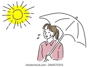 girl with umbrella. vector illustration