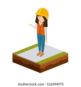 Girl of under construction design