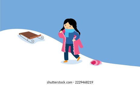 girl undresses in the winter on the street