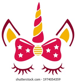Girl unicorn head with horn