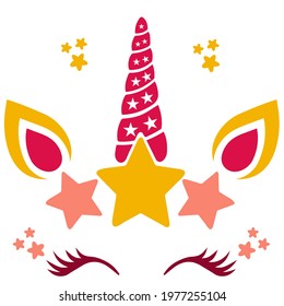 Girl unicorn head with horn