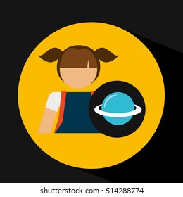girl uniform school science physics icon vector illustration eps 10
