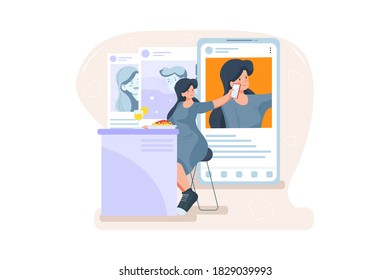 The girl updating a picture of herself.