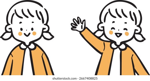 Vector de la parte superior del cuerpo de la muchacha (naranja)