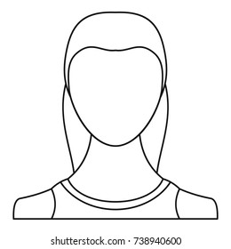 Girl user icon. Thin line illustration of girl user vector icon for any web design