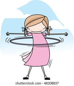 Girl using a hoola hoop