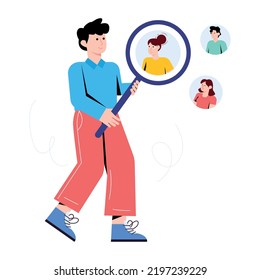 A girl using social media flat vector download