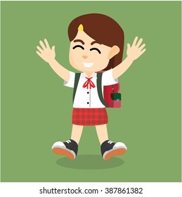 Girl using uniform