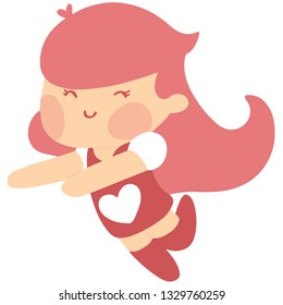 Girl Valentine Character Hug
