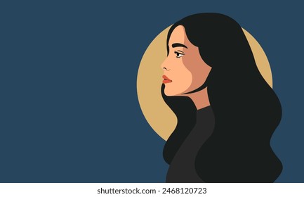 Girl vector art full-moon wallpaper