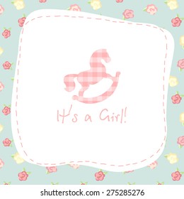 It's a girl. vector congratulation card