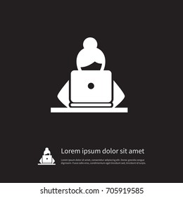 Girl Vector Element Can Be Used For Nerd, Girl, Laptop Design Concept.