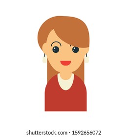 girl vector flat color icon 