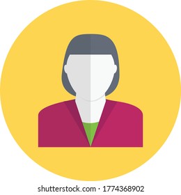 girl vector flat color icon 