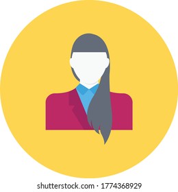 girl vector flat color icon 