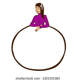 Girl vector frame round