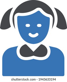 girl vector glyph colour icon