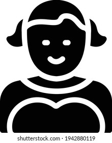 girl vector glyph flat icon