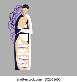 girl vector graphics ribbons background styling band