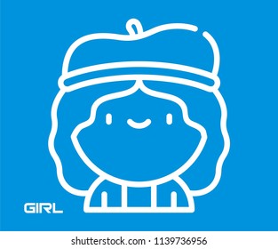 GIRL VECTOR ICON 