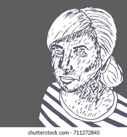 Girl vector illustration. 