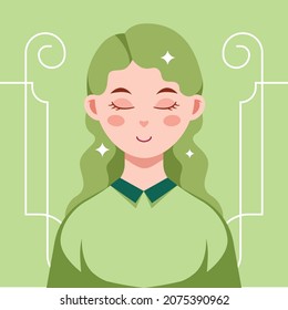 girl vector illustration design  set beauty happy face 