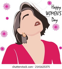 Girl Vector Illustration Faceless Portraits  Woman's Day Special  Card Banner Wallpaper Background Funky Independent Strong Woman Mother Girl Daughter Leadership Equality International Sticker Decal  